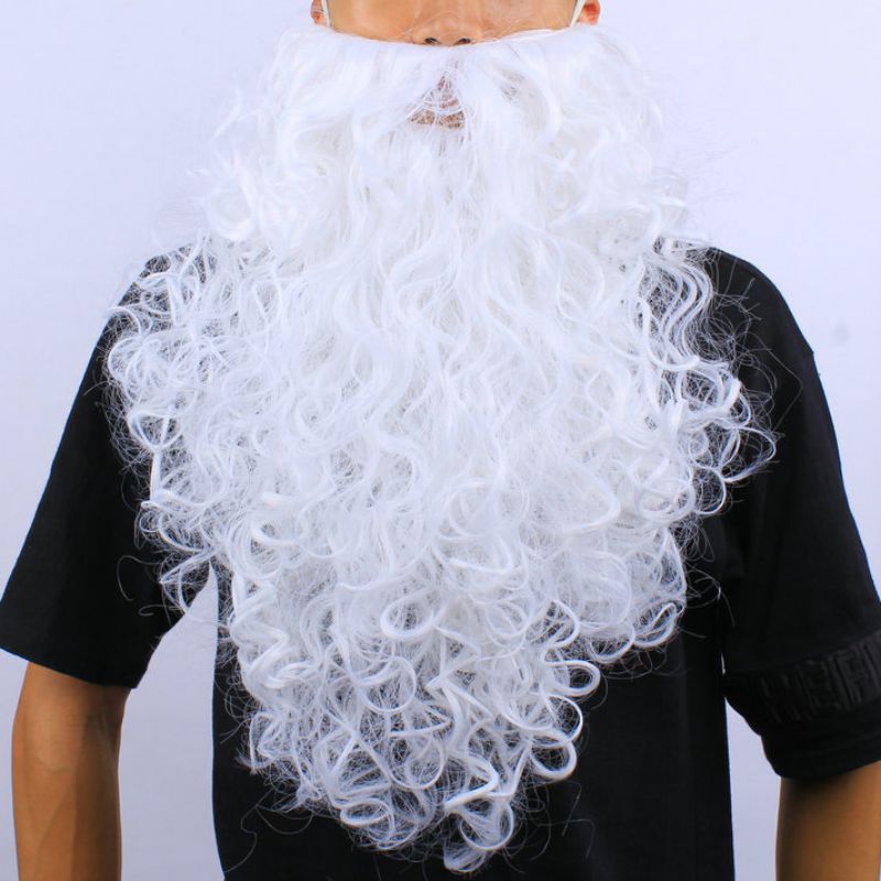 Grappige Nep Witte Kerstman Baard/Pruik Kerst Fancy Cosplay Kostuum Props Accessoires Voor Tieners Volwassenen