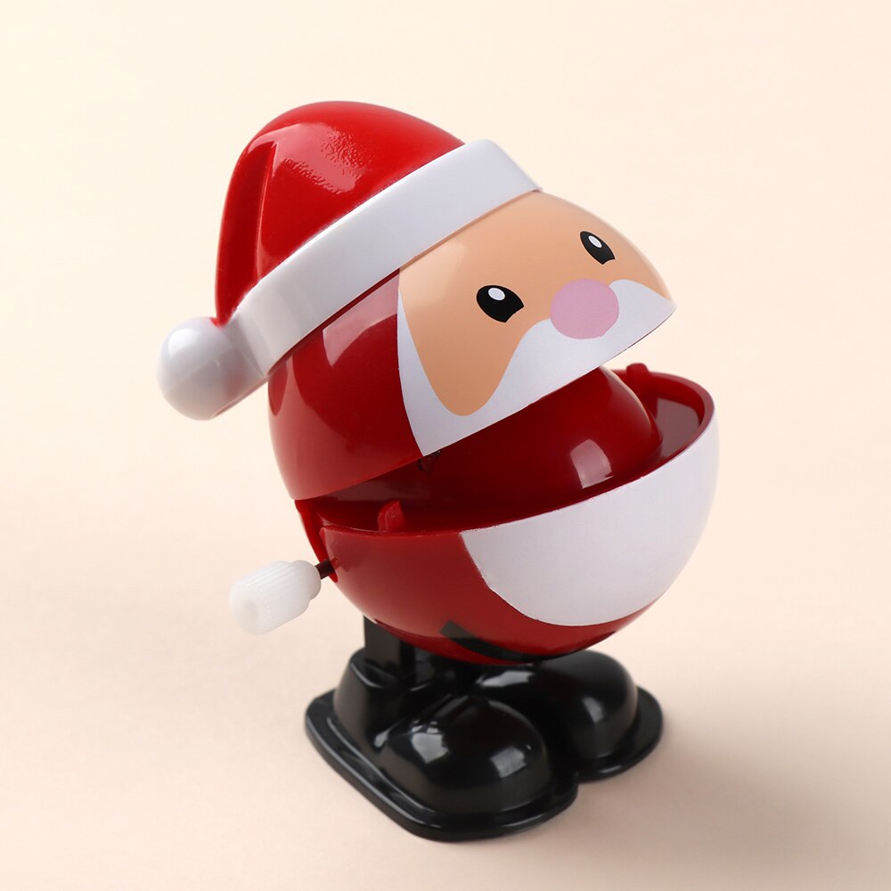 1 PC Leuke Kleurrijke Cap Plastic Mini Kerst Kerstman Classic Wind Up Speelgoed Sneeuwpop Pinguïn Clockwork Speelgoed