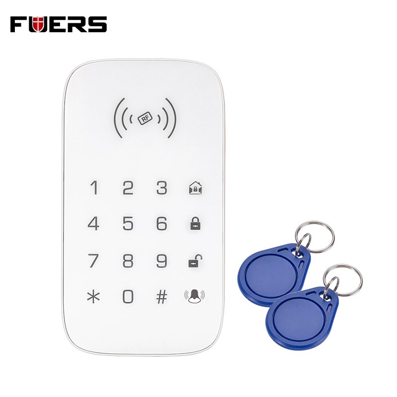 Wireless RFID Touch Keyboard For GSM Wifi Home House Alarm System Security System 433MHz White with Wireless RFID Keyboard