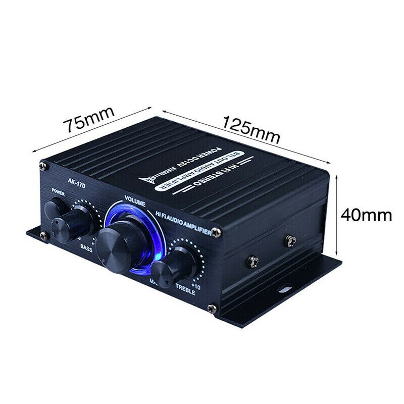 AK-170 Mini HIFI Audio Power Amplifier 400W Power Digital Amplifier HIFI Digital Stereo Power Amplifier Home Car Radio Mic