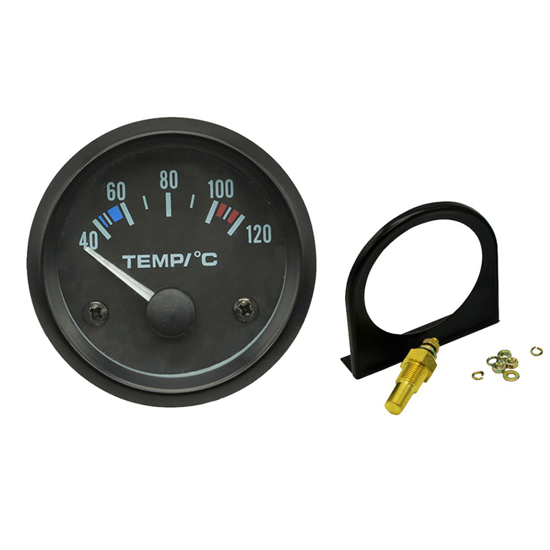 Dragon 52mm svart skal vit bakgrundsbelysning auto bil vatten temperaturmätare temp meter 40-120 celsius: Armégrön