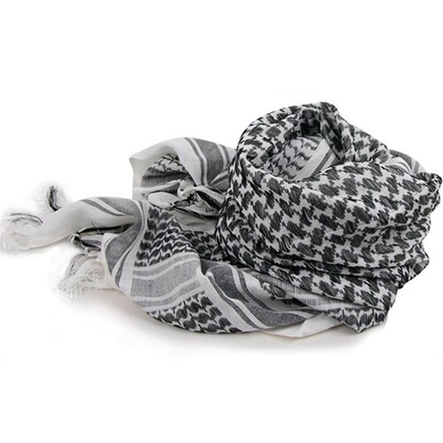 Unisex kevyt ruudullinen tupsu arabialainen aavikko shemagh keffiyeh huivi pashmina lämmin kashmirhuivi naisten huivit joulu: Valkoinen