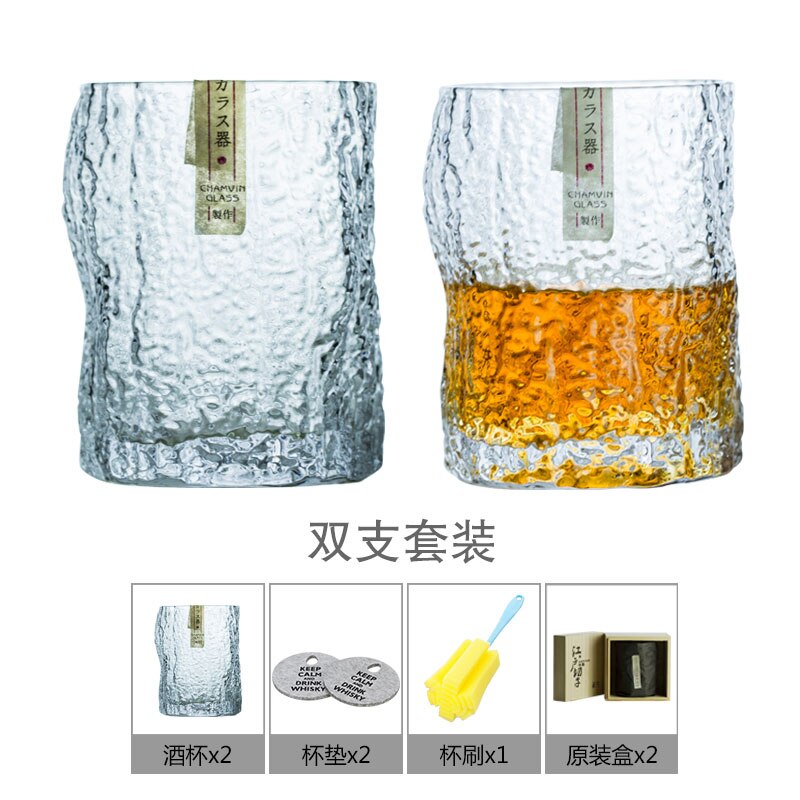 Begrænset japansk stil edo whisky glas mester håndlavet vin blyfrit glas japansk whisky kop ins trækasse pakning: Måtten 2 kopper