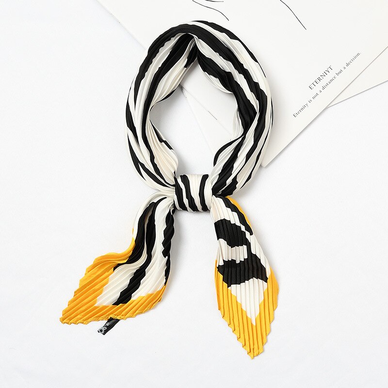Zebra Print Kleine Zijden Hoofd Sjaal Vrouwen Bandana Krinkel Zachte Zomer Das Decoratie [3961]