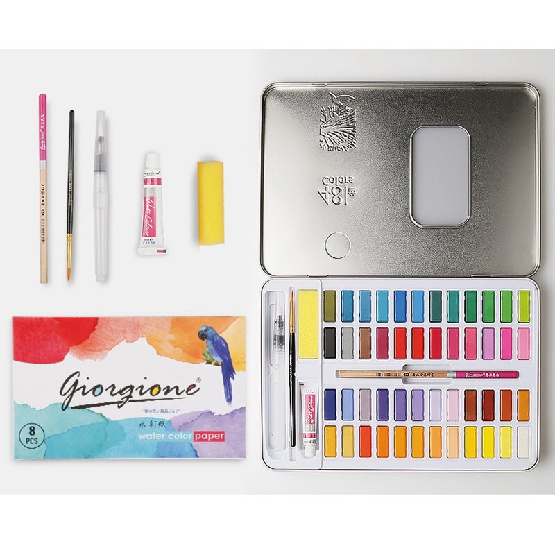 48 Kleuren Solid Aquarel Set Basic Neon Glitter Aquarel Pigment 7Pcs Kit Voor Tekening Art Verf Levert Diy Art levert: 7PCS Set Pink