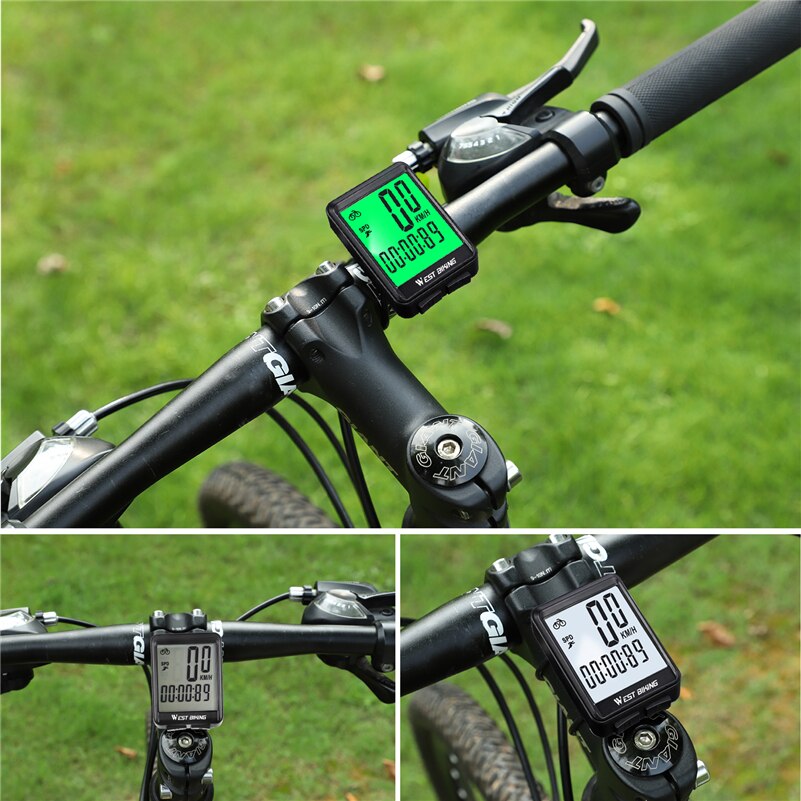 WEST BIKING Waterproof Bicycle Computer WirelessWired MTB Bike Cycling Odometer Stopwatch Speedometer Watch LED Digital Rate