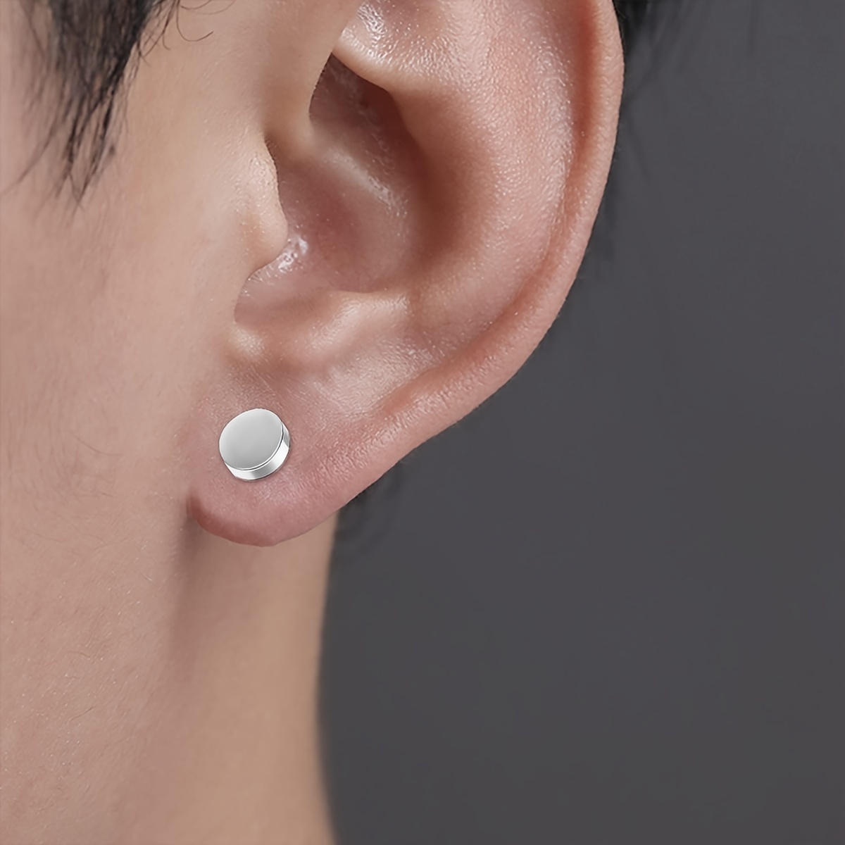 1 Pair Crystal Strong Magnetic Ear Stud Clip Earrings for Men Women Punk Round Zircon Magnet Earrings Non Piercing Jewelry