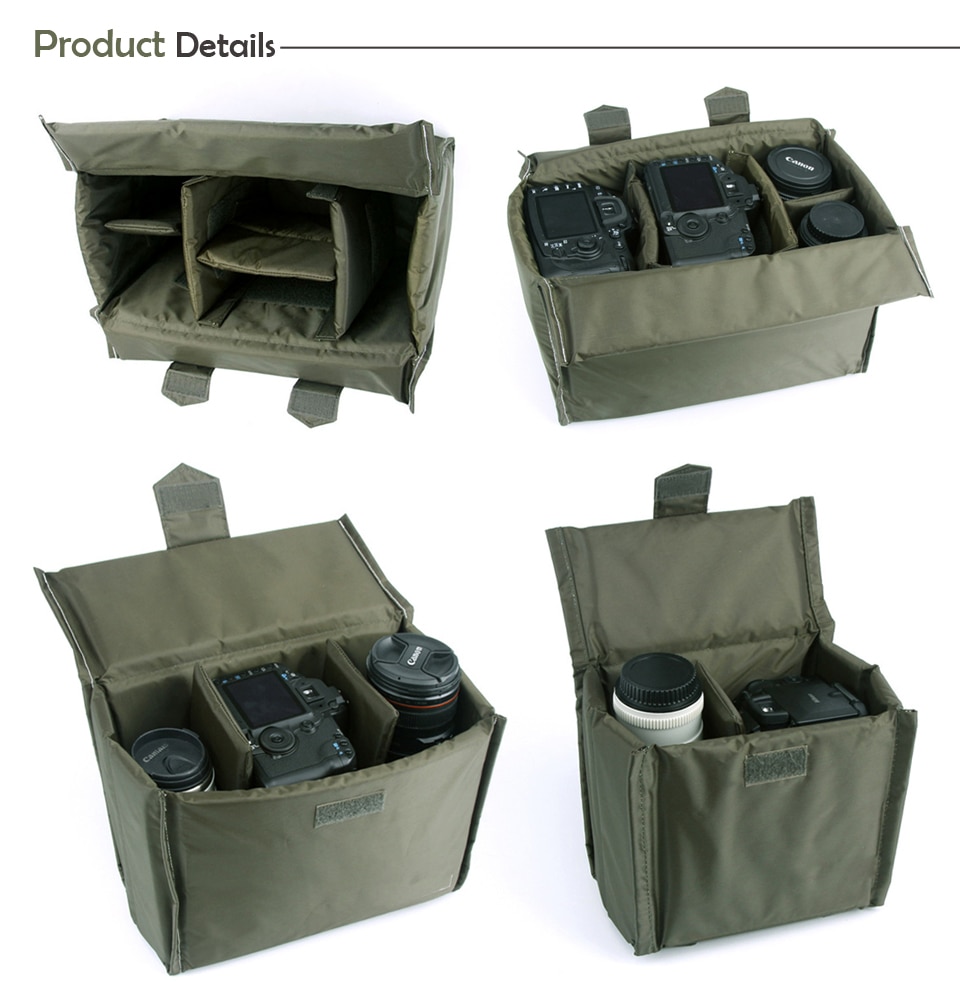 Camera Insert Bag Dslr Camera Mirrorless Bag Padded Insert Digital Photo Waterdichte Nylon Camcorder Tassen Voor Nikon Sony Canon