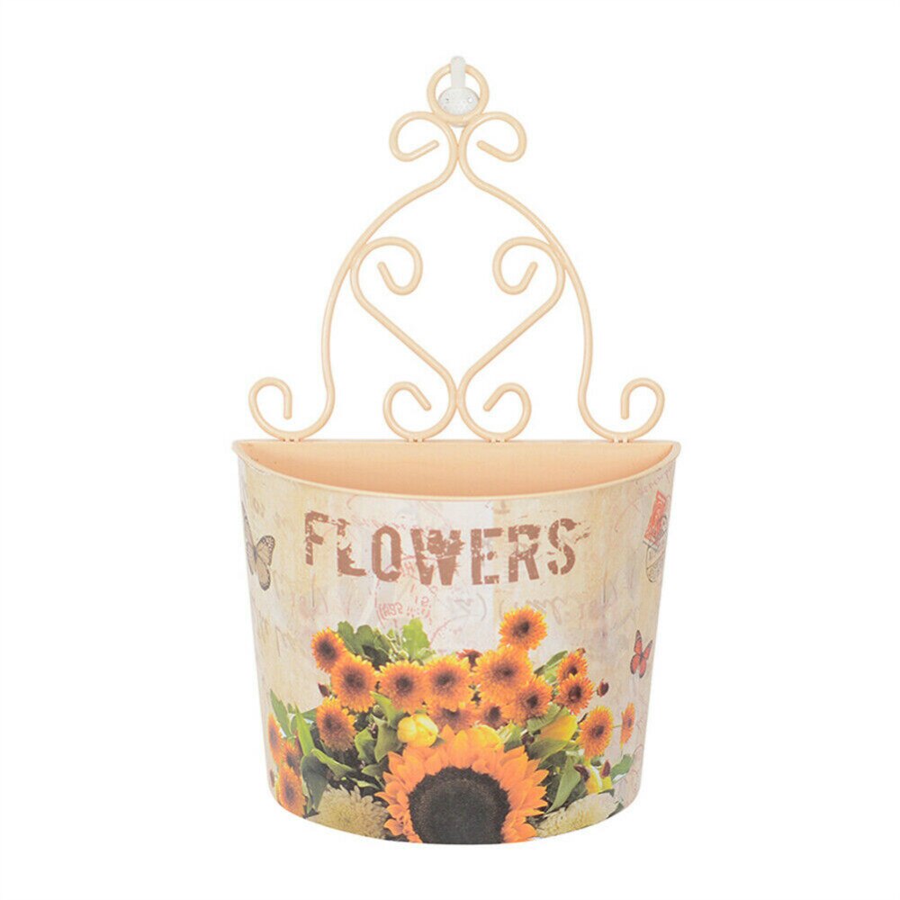 Macetero colgante de pared de plástico romántico, maceta de flores, valla de jardín, barandilla de balcón, cesta de flores, decoración de jardín