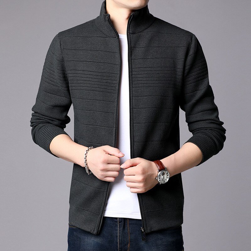Windbreaker jakker herre mandarin krave cardigan street style trend overfrakke slim fit casual frakke herre tøj: Grå / Xxl