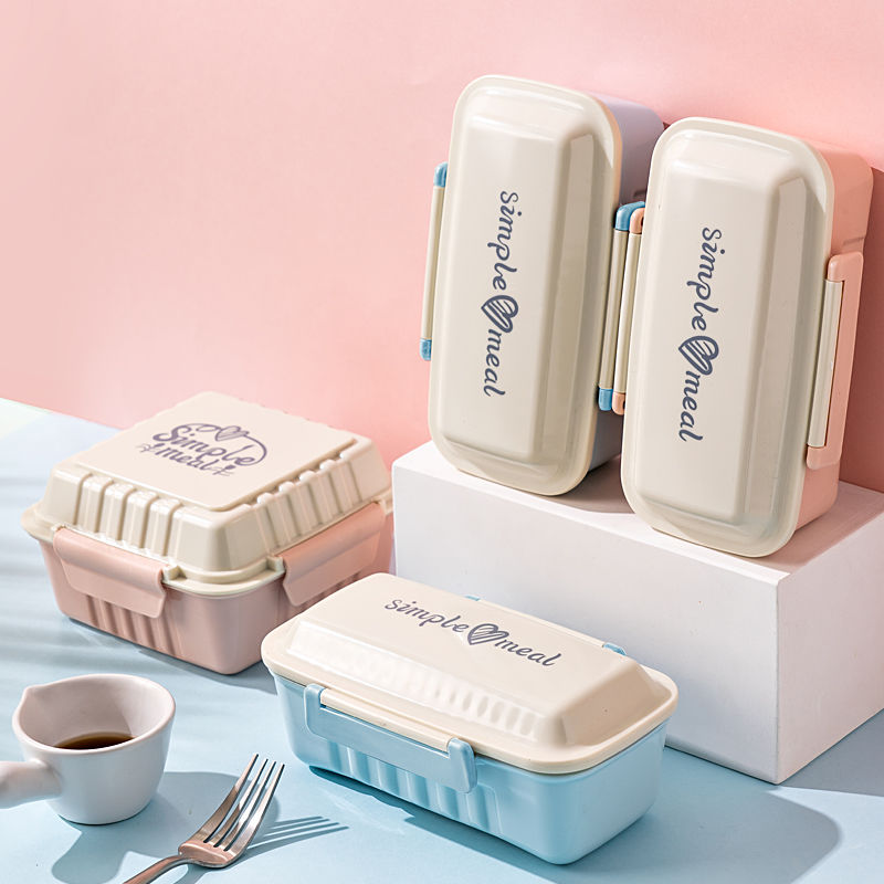 Plastic Lunch Box Food Container Microwave Oven Removable partition Lunch Bento Boxes Lunchbox