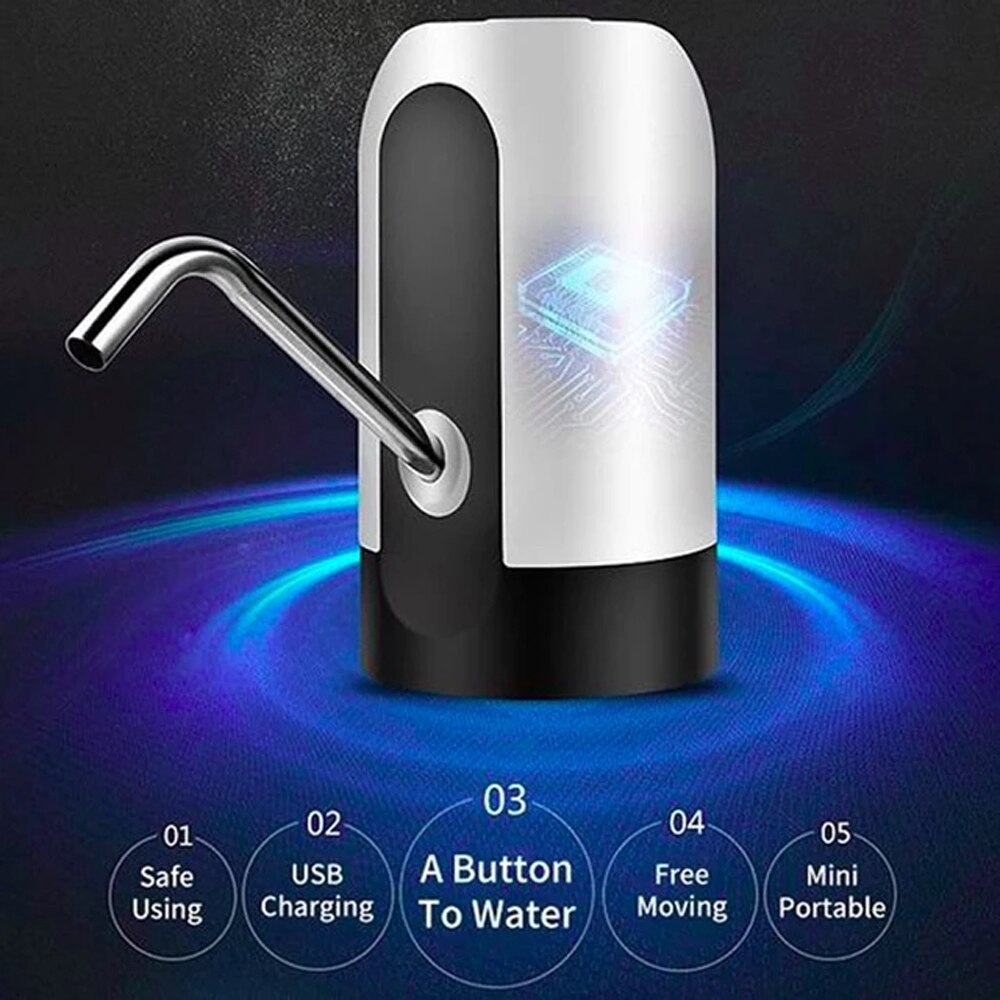 Dispensador de agua eléctrico USB, dispositivo de bombeo de agua potable con botón, botella automática, para hogar, escuela y oficina