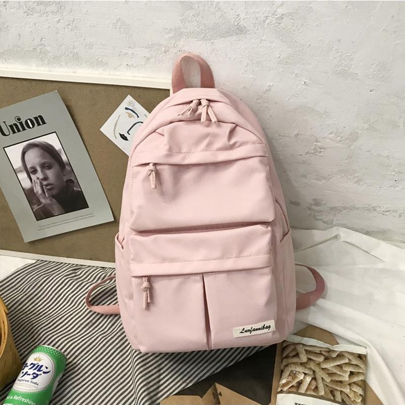 Mode Rugzak Vrouwen Rugzak Reizen Laptop Rugzak Schooltas Voor Tiener Meisjes Vrouwelijke Schouder Mochila Mujer Knapzak: Pink-L