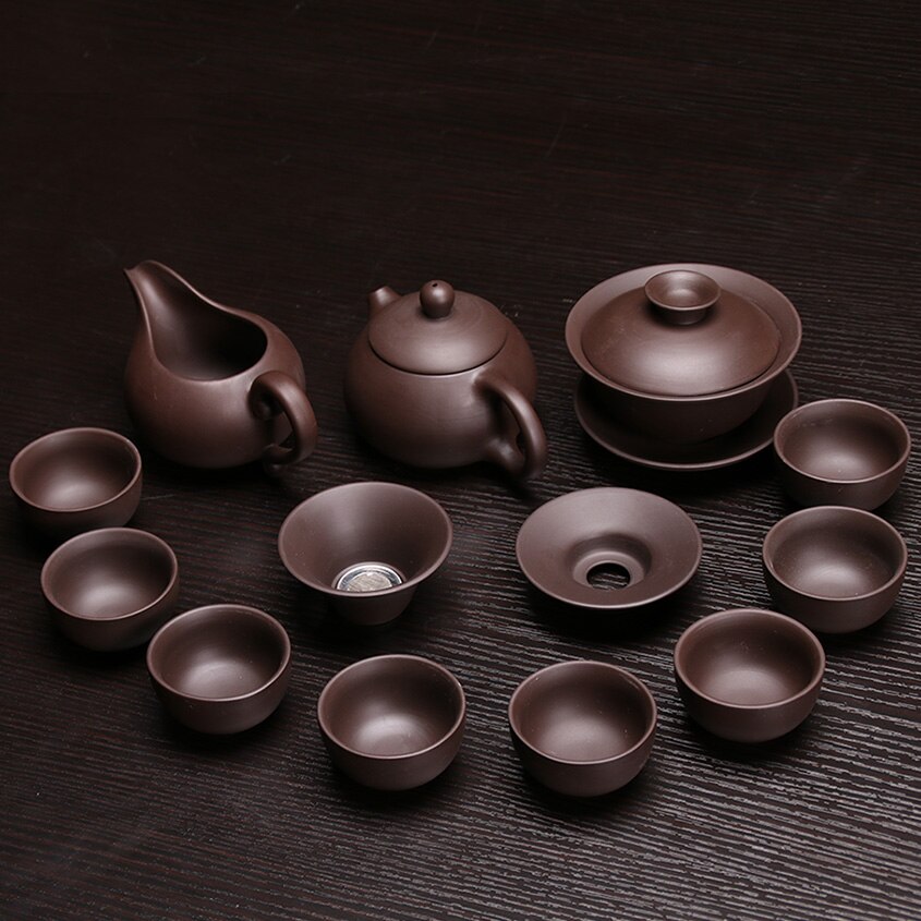 Chinese Dragon Kung Fu Tea Sets,Genuine Yixing Purple Clay Teapot,Zisha Teacups,Pure manual,Tea Service Tea Set: NO 5