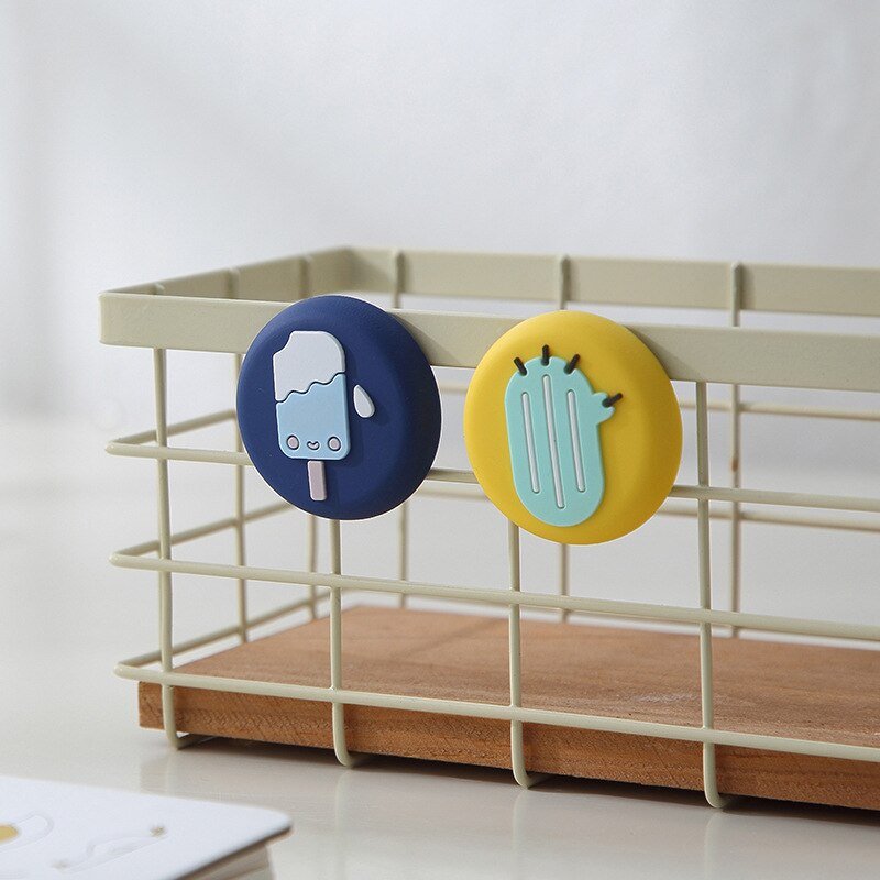 Criativo pvc macio ímã geladeira adesivo dos desenhos animados bonito redondo estéreo animal silicone geladeira ímã ferramenta de cozinha decoração