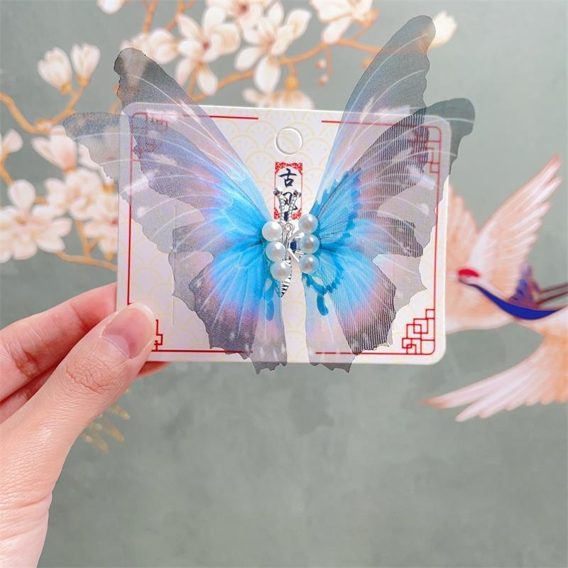 1 Uds. Nuevos horquillas de mariposa de ensueño en movimiento para bebés, pinzas para el cabello para niñas, sombreros para niños, accesorios bonitos para el cabello para niños: Negro