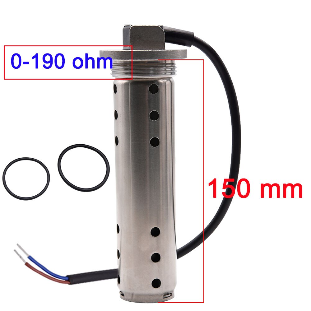 universal Boat Sewage Level Gauge Sensor RV Holding Water Tank Gauge Sensors Sewage Level Indicator Sender Meter fit for yamaha: 150mm 0-190ohm