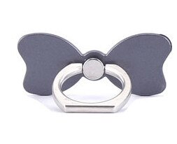 Bow Shape 360 Degree Metal Ring Finger Stand Bracket Holder For Smart Phone For iPhone6/6s/7 plus/8 for Samsung Huawei: Gray