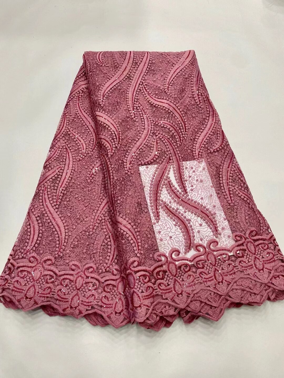 African Lace Fabric Onion Guipure Lace with Sequins Embroiderey Lace Fabric Nigeria Lace Fabric: as picture8