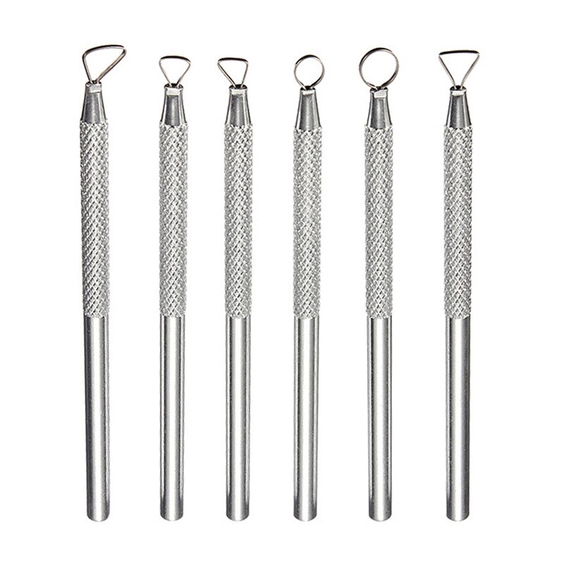 6 pieces/sets metal handle clay sculpture small scraper pottery sculpture tools Clay Sculpture Art Supplies