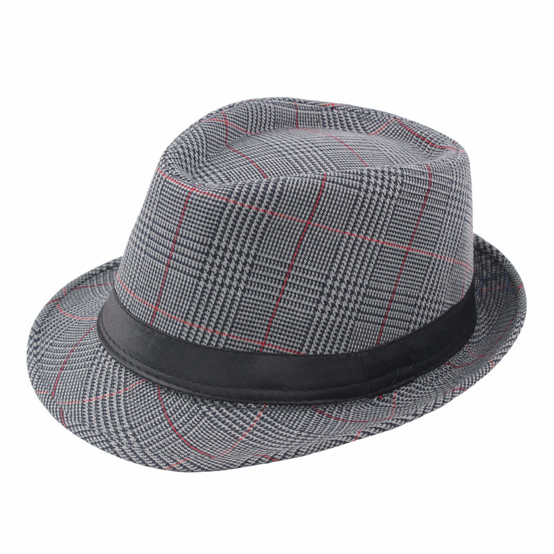 Fedora jazz hat mænd vintage forår sommer hat panama cap bowler hatte cap udendørs solhat gorro: Grå