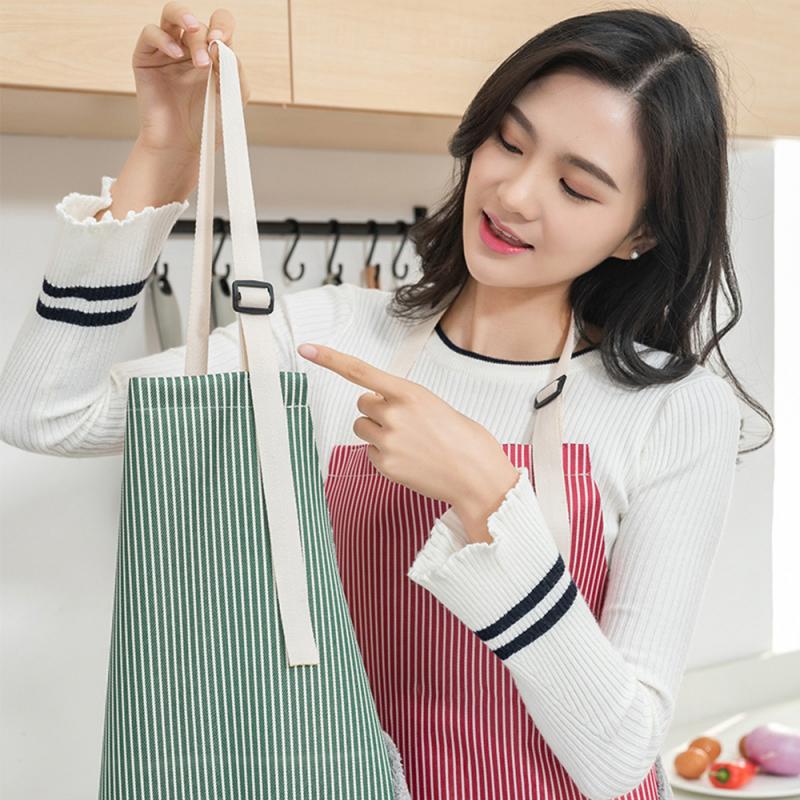 Apron With Side Wipes Absorb Water Waterproof Adjustable Buckle Oxford Cloth Big Pocket Apron Household Kitchen Supply TSLM1