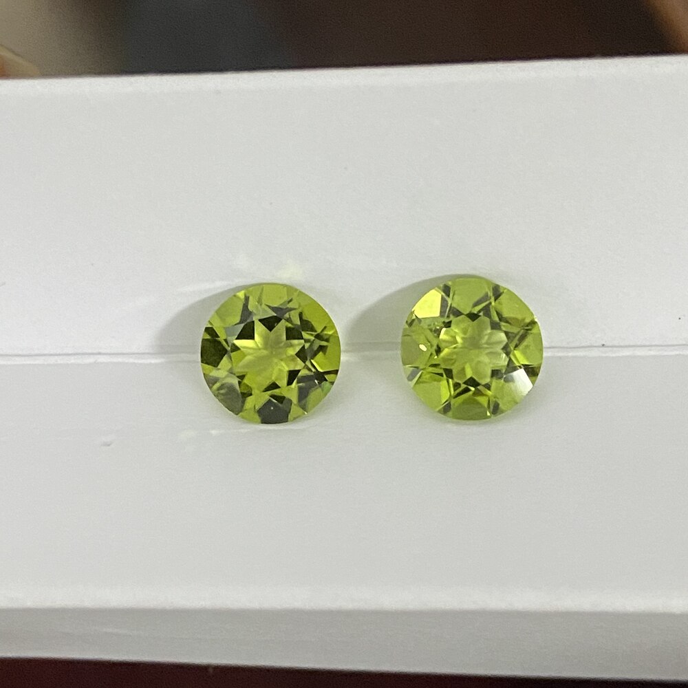 Meisidian Een 8Mm 1.7 Carat Originele 100% Natuurlijke Peridot Steen Voor Hanger Maken