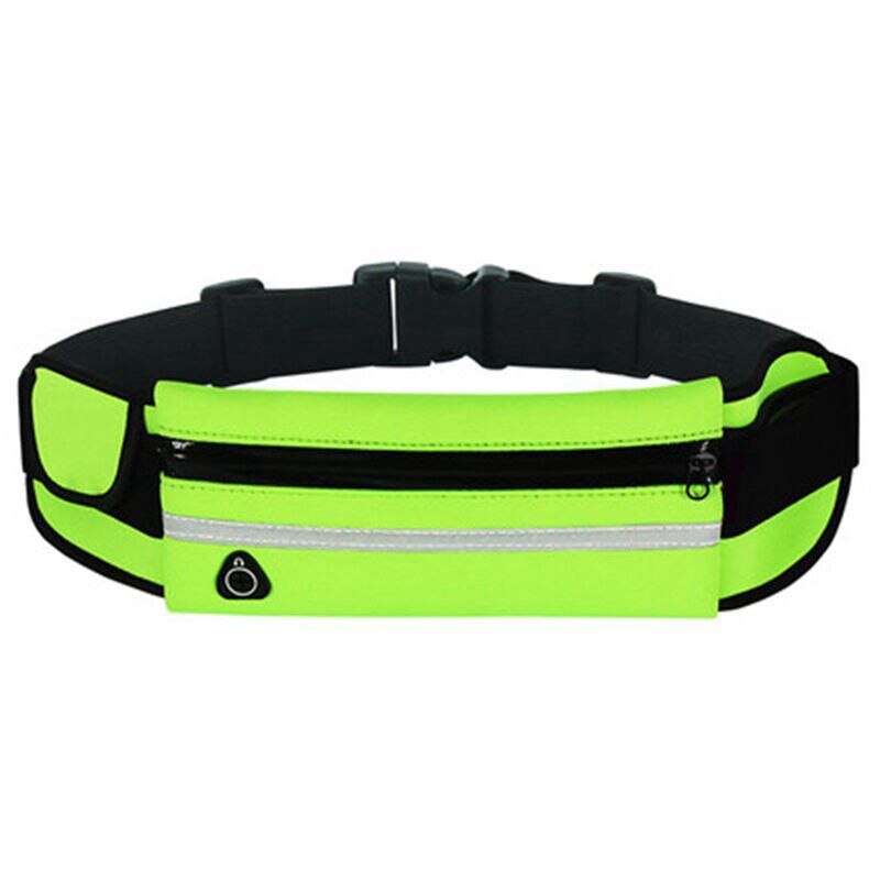 Udendørs løbende talje taske vandtæt mobiltelefon holder jogging bælte mave taske kvinder gym fitness taske dame sport tilbehør: Grøn farve