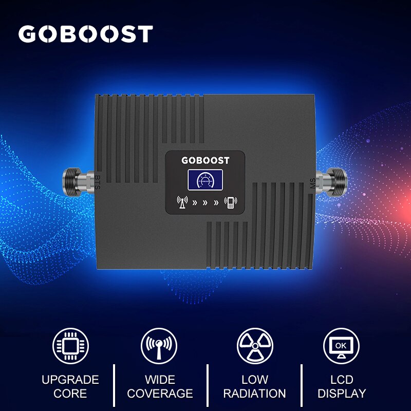 GOBOOST 2G 3G 4G Cellular Amplifier CDMA 850 AWS 1700 PCS 1900 DCS 1800 MHz Signal Booster Repeater With Ceiling Indoor Antenna