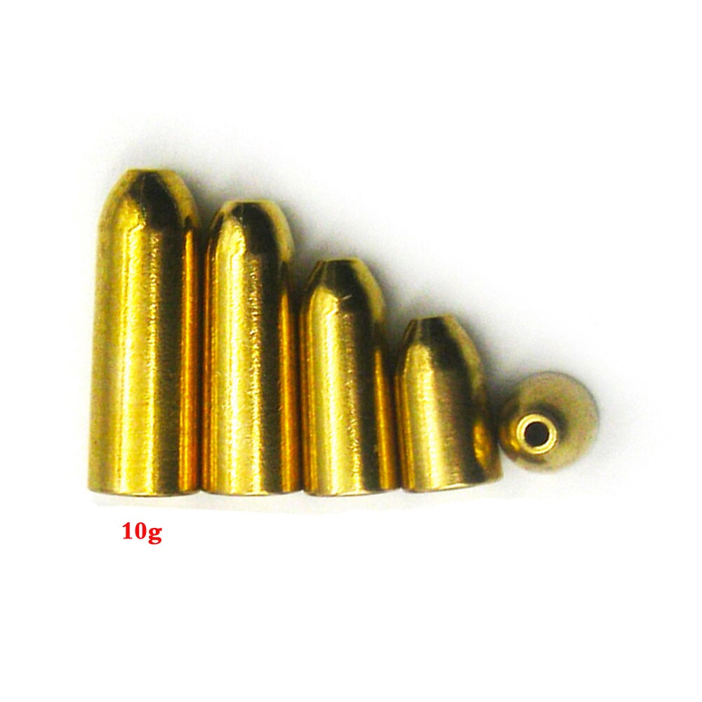 50pcs Weight Assorted Copper Lead Sinkers Kit 3.5/5/7/10g Bullet Shape Weights Fishing Tackle Bullet Sinker Combo Set: 10g Smooth