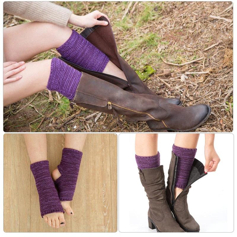 Nuevos calentadores de paso de baile, Protección deportiva de punto de pie, cubierta de mallas calientes, botas de lana lisa, conjunto de envoltura para piernas, soporte de pierna de algodón