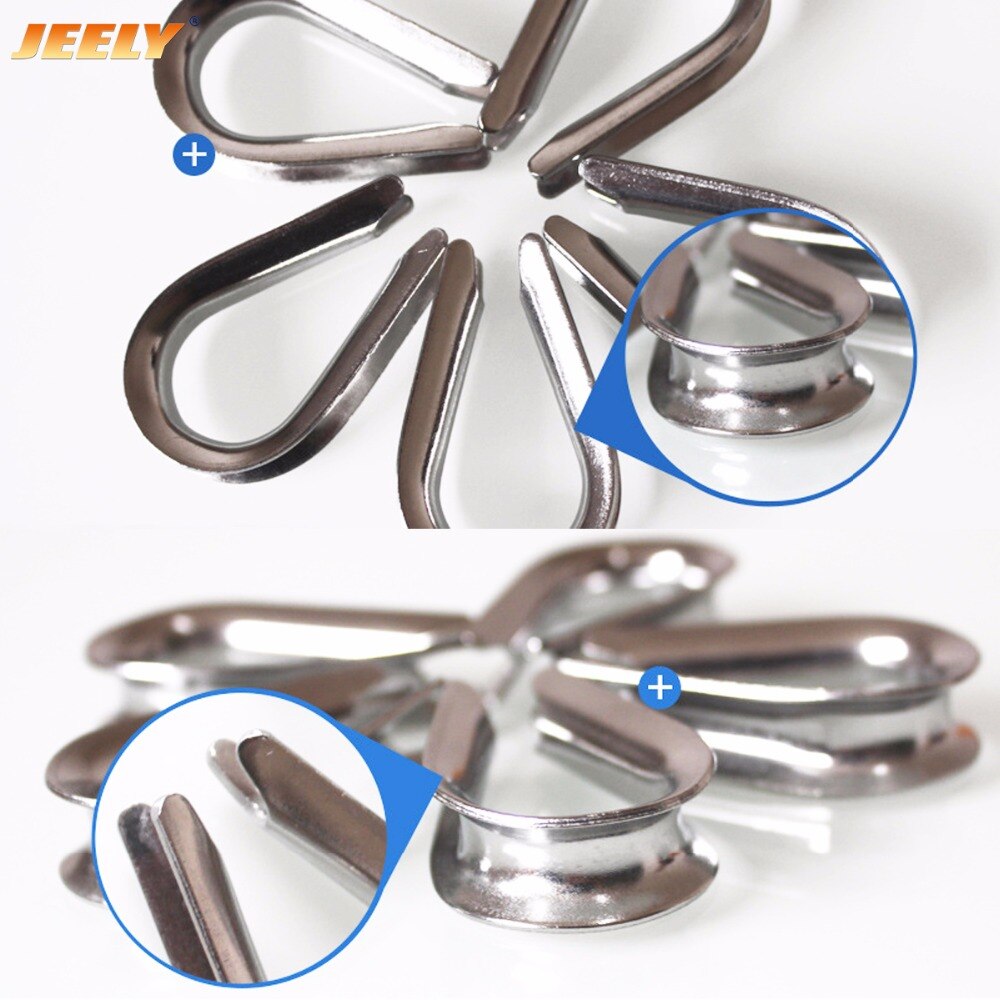 Jeely 10 stuks 2/3/4/5/6/8/10/12/14/16/18/20/22mm lierkabelkous voor maritieme/bootbeslag