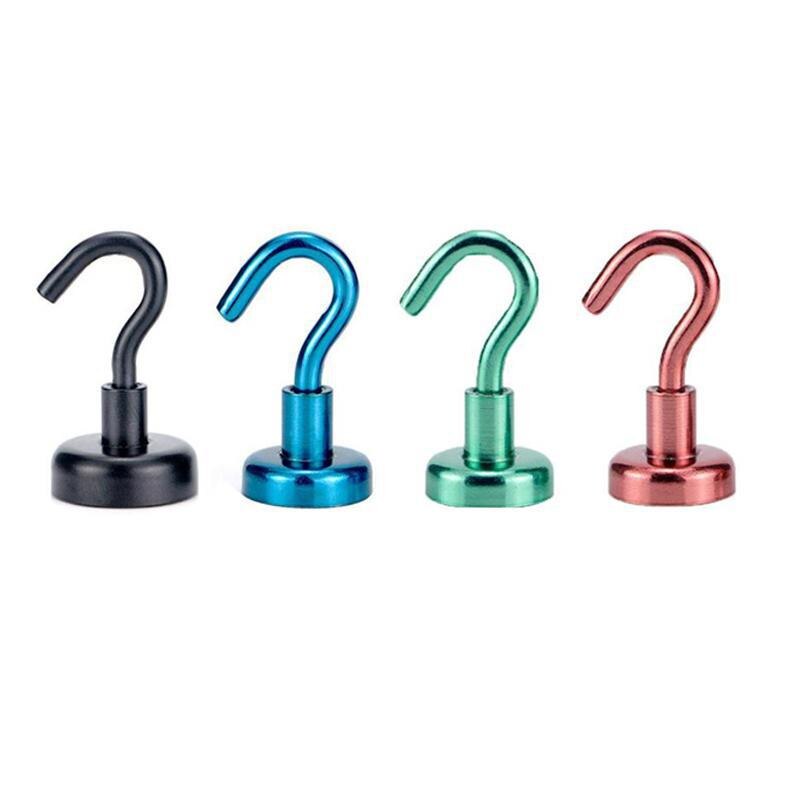 1 stk kraftige magnetkroker krokmagnetholder supertung magnet trekkkraft 8kg ndfeb sugekrok til koppnøkkel