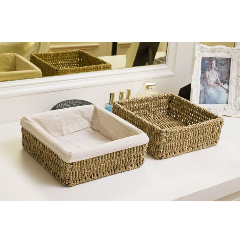 Multifunctional Woven Basket Storage Basket For Toilet Tank Top Decorative Basket For Closet, Bedroom, Bathroom, Entryway, Offic