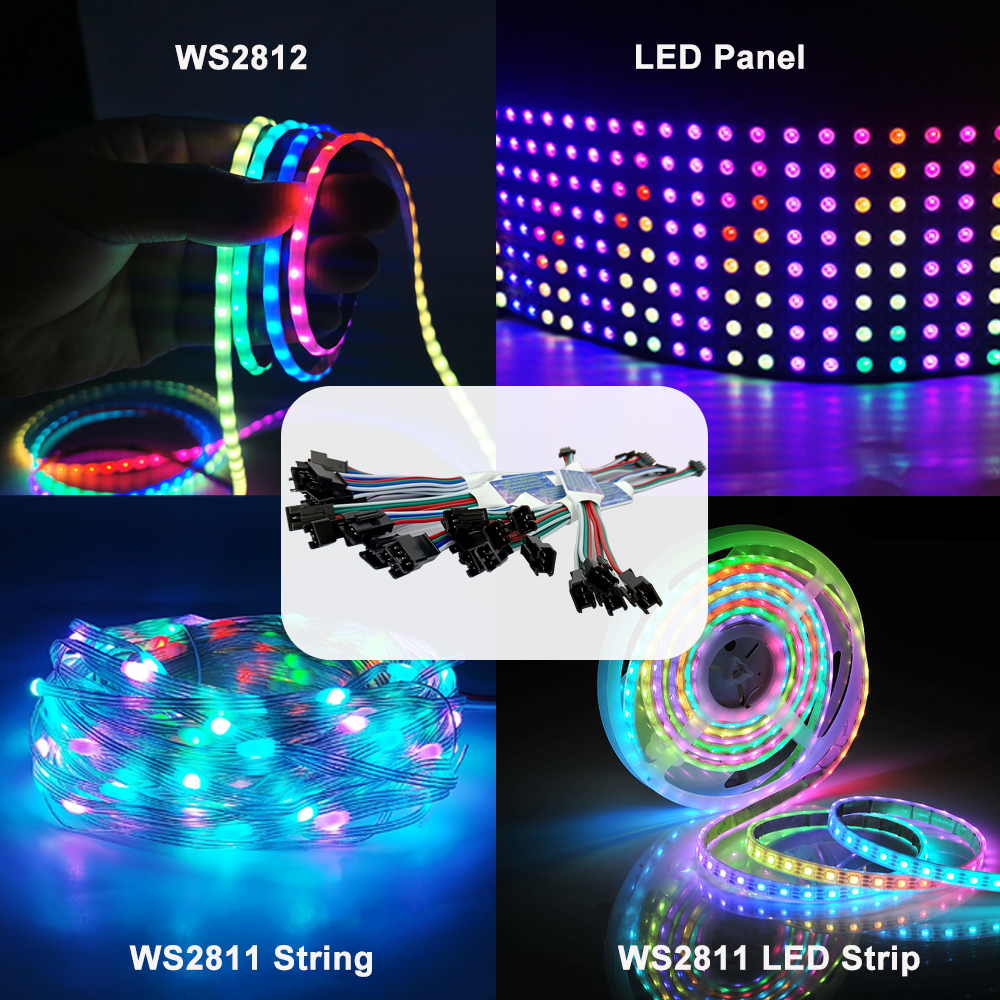 LED TTL Signal Amplifier Repeater Controller 2 In 1 For WS2812B WS2811 WS2813 WS2815 SK6812 3Pin 4Pin RGB Addressable LED Strip