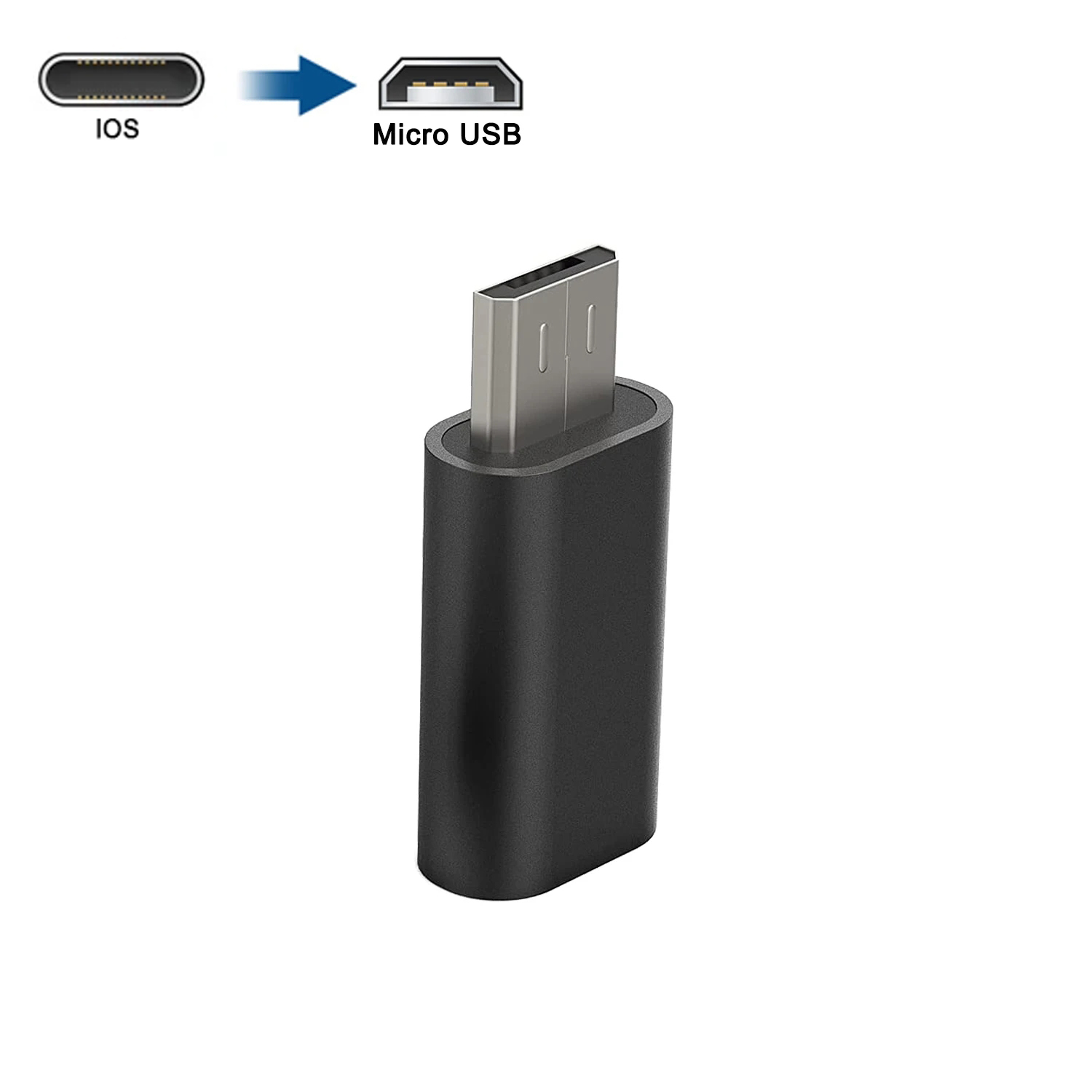 Adaptador Micro USB tipo C macho a IOS hembra, conector de sincronización de datos, convertidor de carga para Apple, teléfono móvil Android, adaptador de computadora portátil: orange