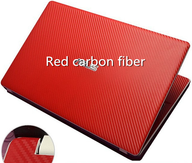 Laptop Carbon fiber Vinyl Skin Sticker Cover For ASUS G73 G73JW G73JH G73SW 17.3-inch: Red Carbon fiber