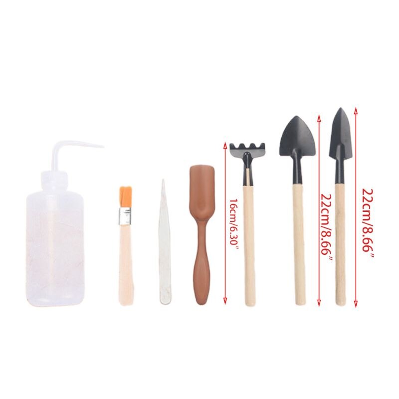 Mini Garden Tools Sets Succulent Plants Bonsai Miniature Planting Flower Gardeni N1HF
