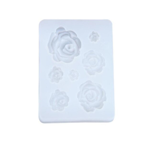 Rose Flower Silicone Molds Wedding Cupcake Topper Fondant Cake Decorating Tools Sugarcraft Candy Clay Chocolate Gumpaste Moulds: Transparent