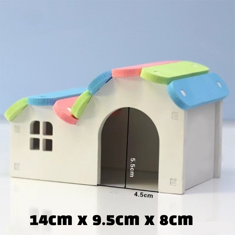 Haustier Hamster Spielzeug Holz Regenbogen Brücke Wippe Schaukel Haus Kleine Ebene Aktivität Klettern Spielzeug DIY Hamster KäFeige Zubehör: Schokolade