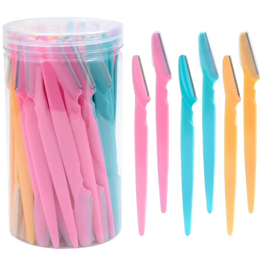 30 stuks / fles veilig - mesjes wenkbrauw trimmen gereedschap voor ontharing scheermessen in container - ideaal gezichts- en wenkbrauw: WHITE