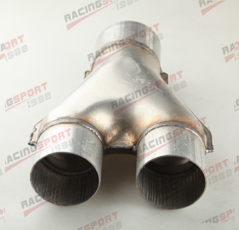 Eksos y rør adapter 3 " tommer 76mm dobbel 3 " tommer 76mm enkelt aluminisert stål