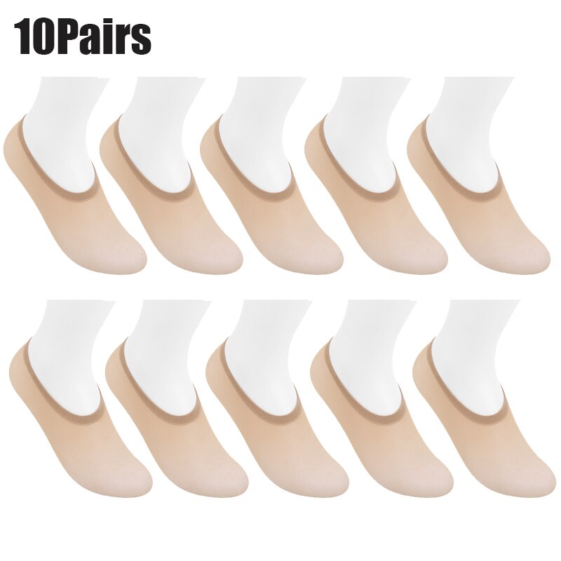 10 Pairs/Lot Women Sock Slippers Invisible Socks Women Footsies Shoe No Show Socks for Women Girls Summer Socks: 10 Pairs Dark Skin