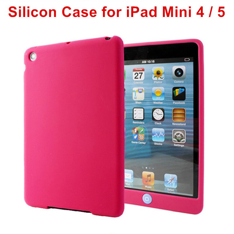 Siliconen Case Voor Ipad Mini 1 2 3 Case Full Body Protect Skin Soft Cover Voor Ipad Mini 5 Case Soft Back Cover Voor ipad Mini 4: Mini 5 4 Rose