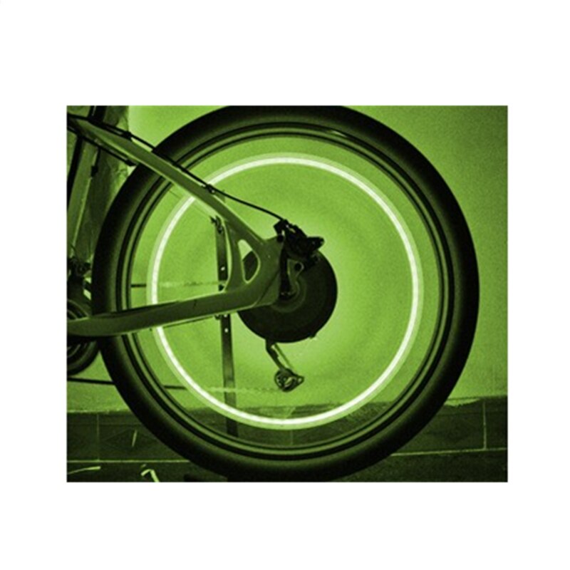 2 pièces LED voiture roue lumière vélo voiture roue pneu pneu Valve tige bouchon lumière lampe ampoule décoration Auto Durable résistant à la rouille: Green