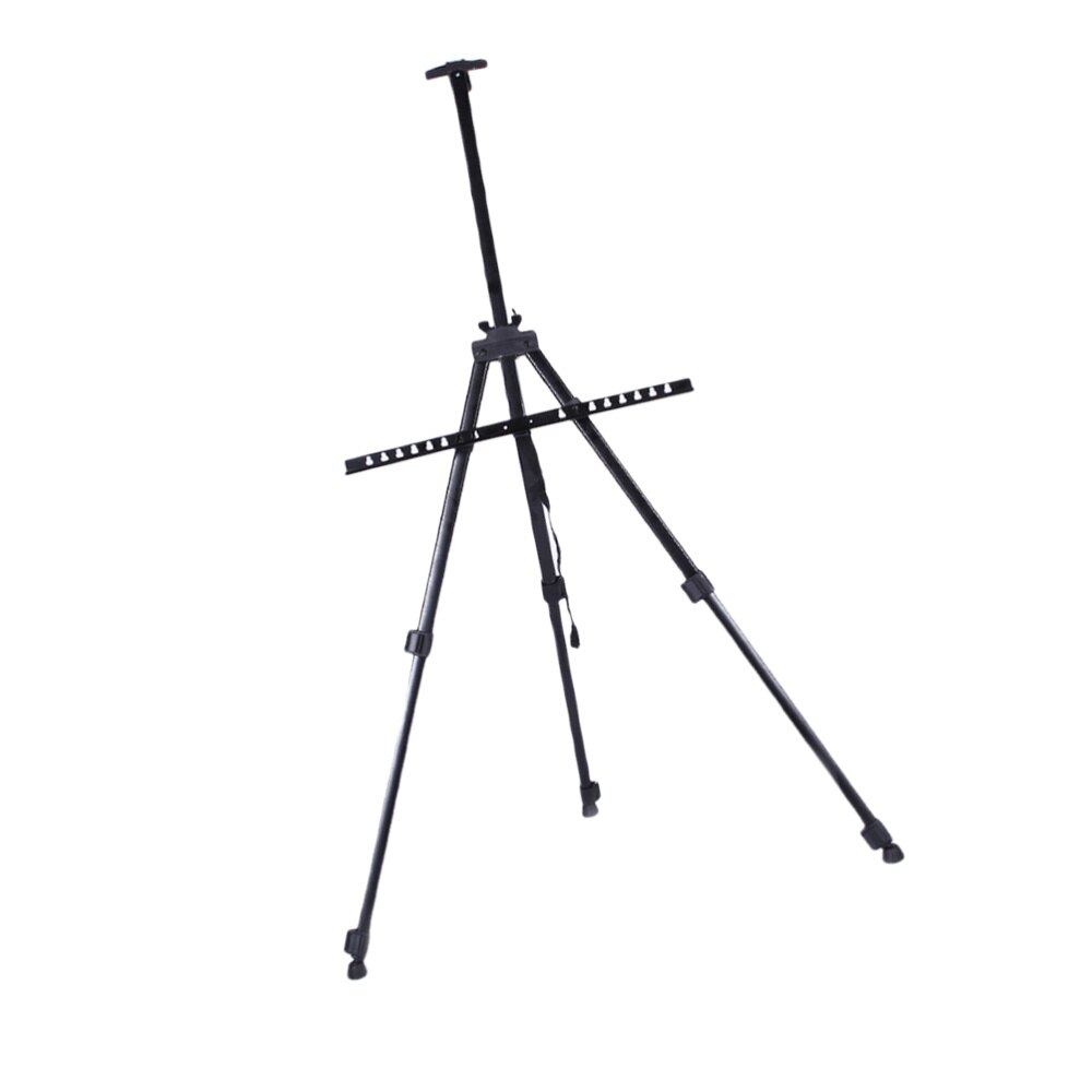 52-155cm Folding Iron Tripod Portable Canvas Easel Display Stand with Storage Carrying Bag for Indoor Outdoor Art Craft (Black)