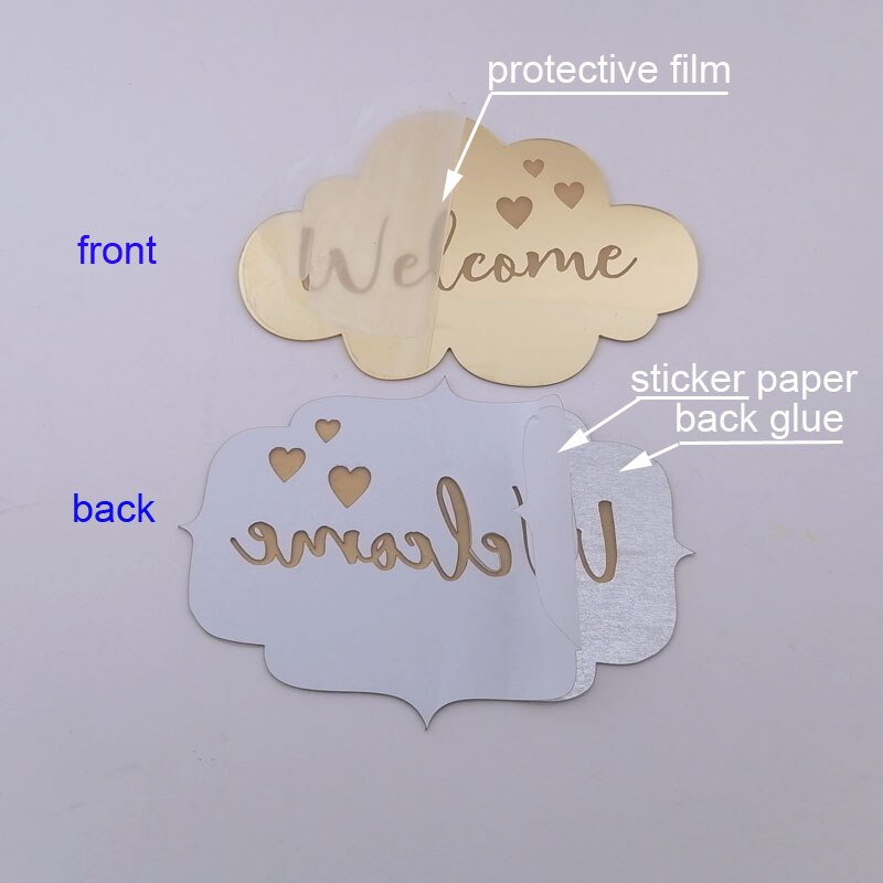 Home Family Hotel Washing Room Acrylic Mirror Door Signs Bathroom Sticker Label Party favor