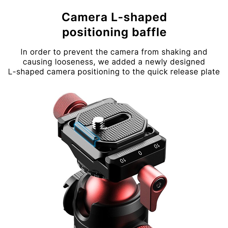 Ulanzi U-70 Metal Ballhead Gimbal Arca Swiss and PD Quick Release Plate Extend Cold Shoe 1/4'' Screw Tripod Mount Max load 20KG