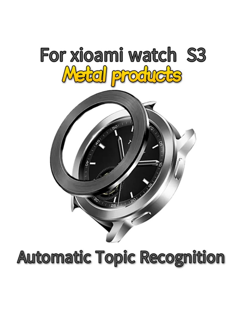Cover voor Xiaomi horloge horloge S3 originele metalen rand zwarte regenboog esim zilver roestvrijstalen bezel scherm