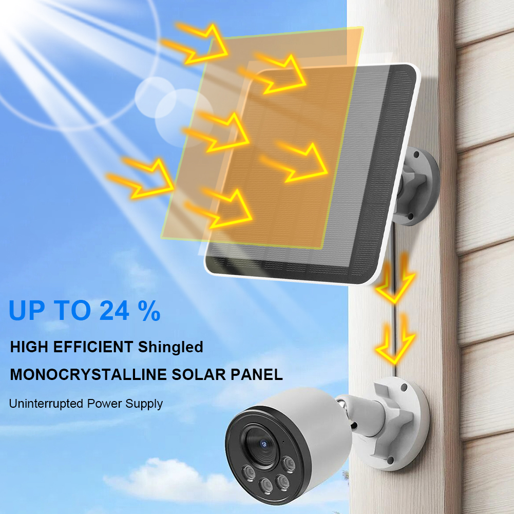 Wodoodporny panel słoneczny 5V 6W Ładowarka do kamer z ogniwami słonecznymi Port Micro USB i USB-C 360 ° Regulowany panel słoneczny do Eufycam 3/3C/2/2